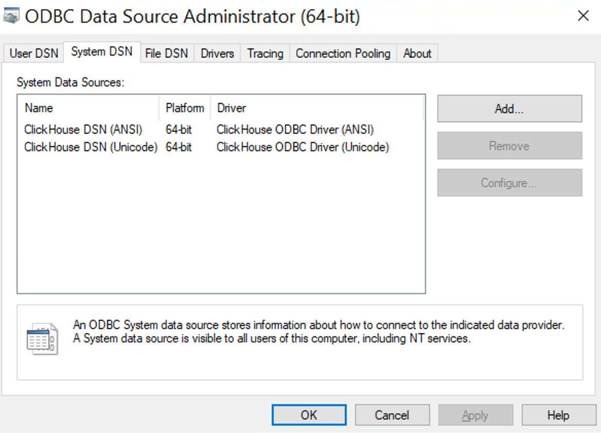 Verify ODBC existence